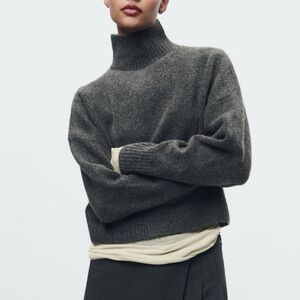 Zara Wool Blend Mock Neck Sweater